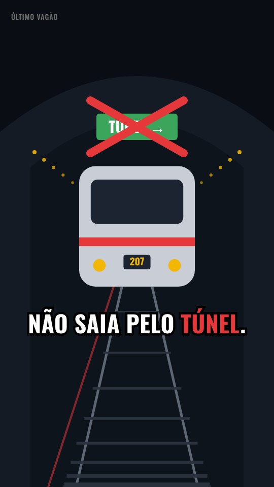 Cena de abertura: "Não saia pelo túnel."